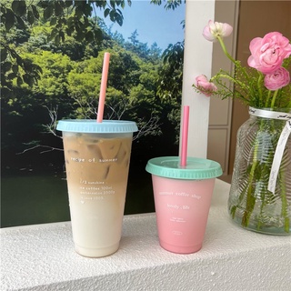 Cốc, Ly Nước Nhựa Kèm Nắp và Ống Hút Takeaway Mang Đi Tiện Lợi