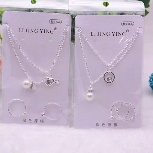 Sỉ 12 bộ vòng cổ đôi kèm nhẫn  90k