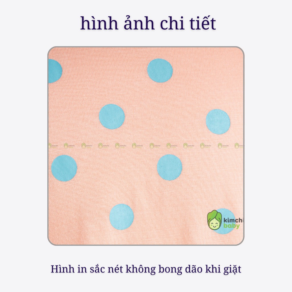 Bộ Dài Tay Cho Bé Gái, Bé Trai Minky Mom Vải Thun Lạnh Hoạ Tiết Chấm Bi, Bộ Quần Áo Trẻ Em Thu Đông MKMTD2138