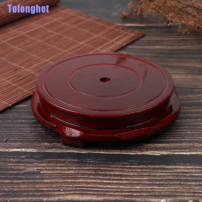 Đế Gỗ Trơn Chạm Khắc Đặc Biệt Trưng Bày Chậu Hoa Hoặc Phật Giáo