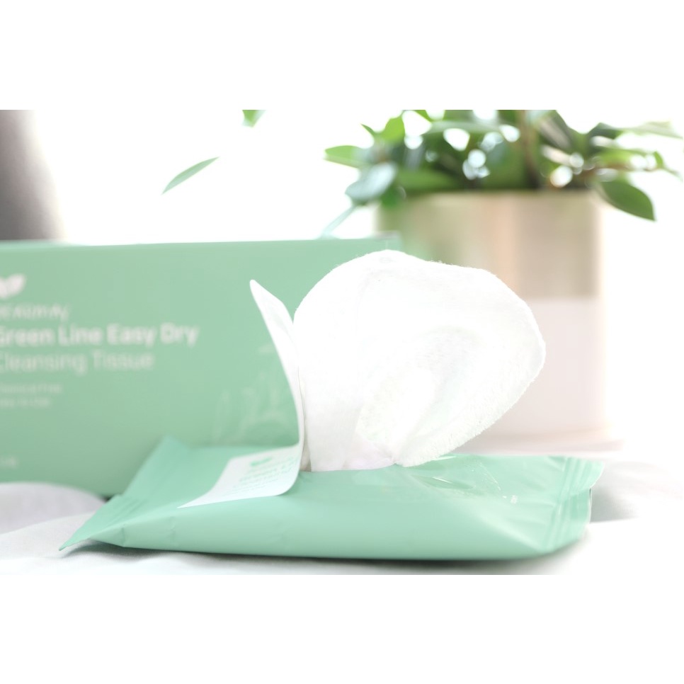Khăn Giấy Khô Tẩy Trang Dearmay Green Line Easy Dry Cleansing Tissue