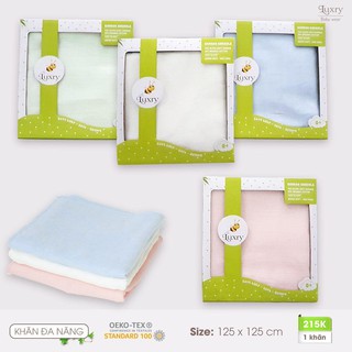 Khăn đa năng Luxry cho bé 125x125cm chất vải sợi tre kháng khuẩn mềm mịn
