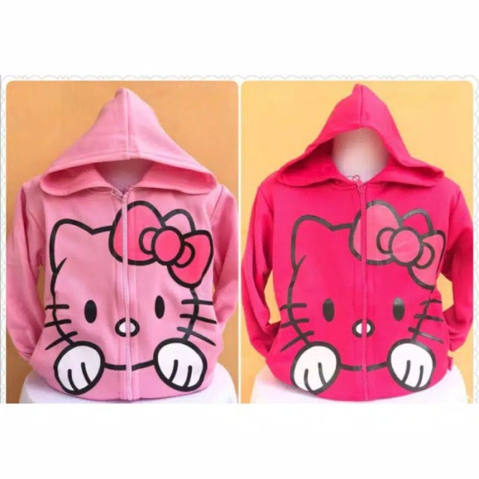 Áo Khoác Tay Dài Hình HELLO KITTY Cho Bé Gái Từ 2-9 Tuổi