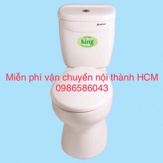 Bàn cầu Thiên Thanh King 2 nhấn - men nano chống bán bẩn, tâm xả 30cm