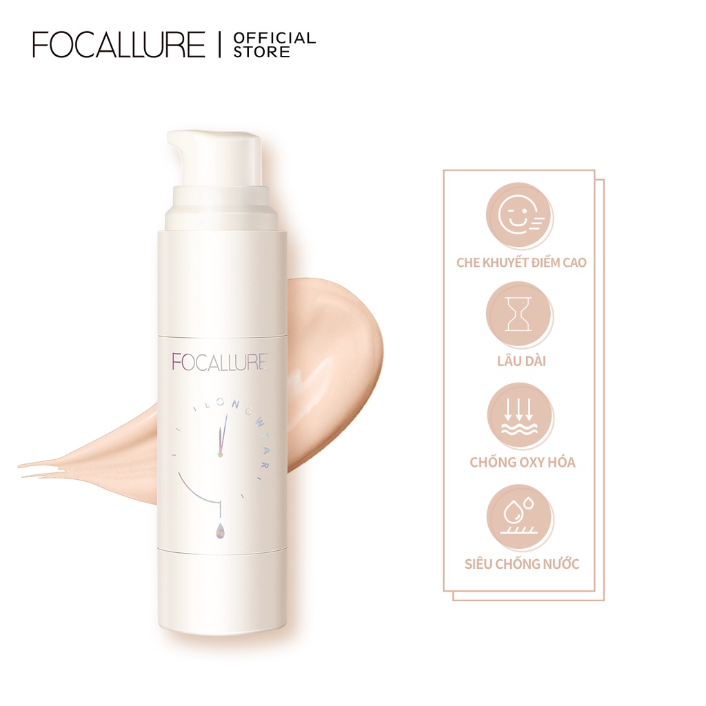 FOCALLURE Flaw-Resistant Longwear Foundation Full-Coverage Skin Care Waterproof 20g | BigBuy360 - bigbuy360.vn