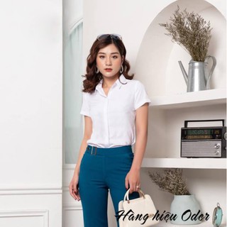 Áo sơ mi nữ cộc tay màu Trắng chất cotton lụa đẹp. mặc mát, ít nhăn công sở