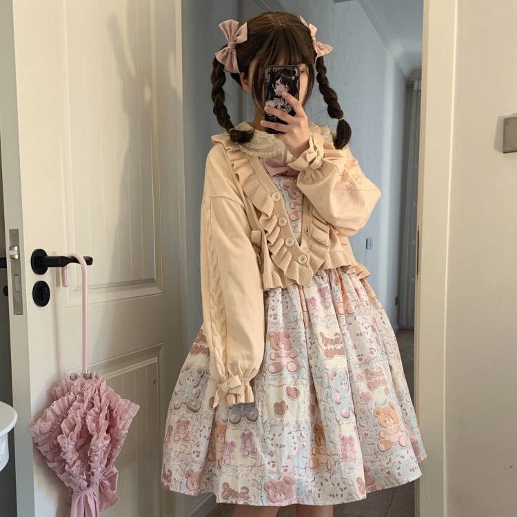 Đầm Lolita Hai Dây Màu Macaron