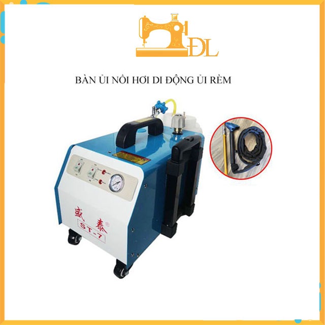 Bàn ủi nồi hơi công nghiệp &gt; Bàn ủi nồi hơi chuyên ủi Rèm ủi đồ áo thời trang, đầm váy các loại di chuyển dễ dàng