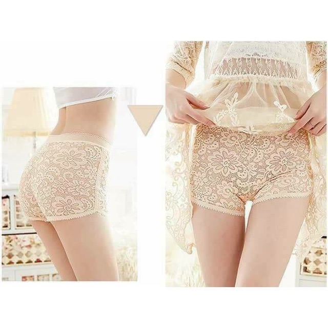 Quần  ren mặc váy hoa cúc siêu đẹp cho nữ