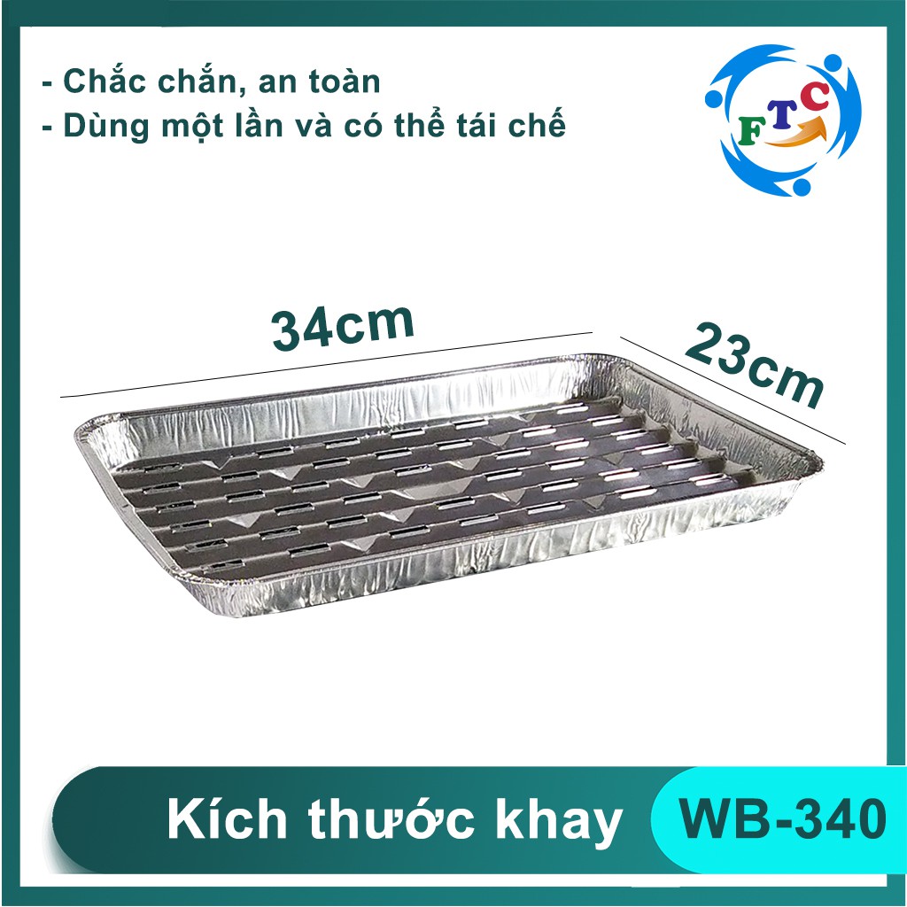 Khay nhôm Ftc set 10 khay nướng dùng 1 lần hàng chính hãng cực tiện lợi MS340