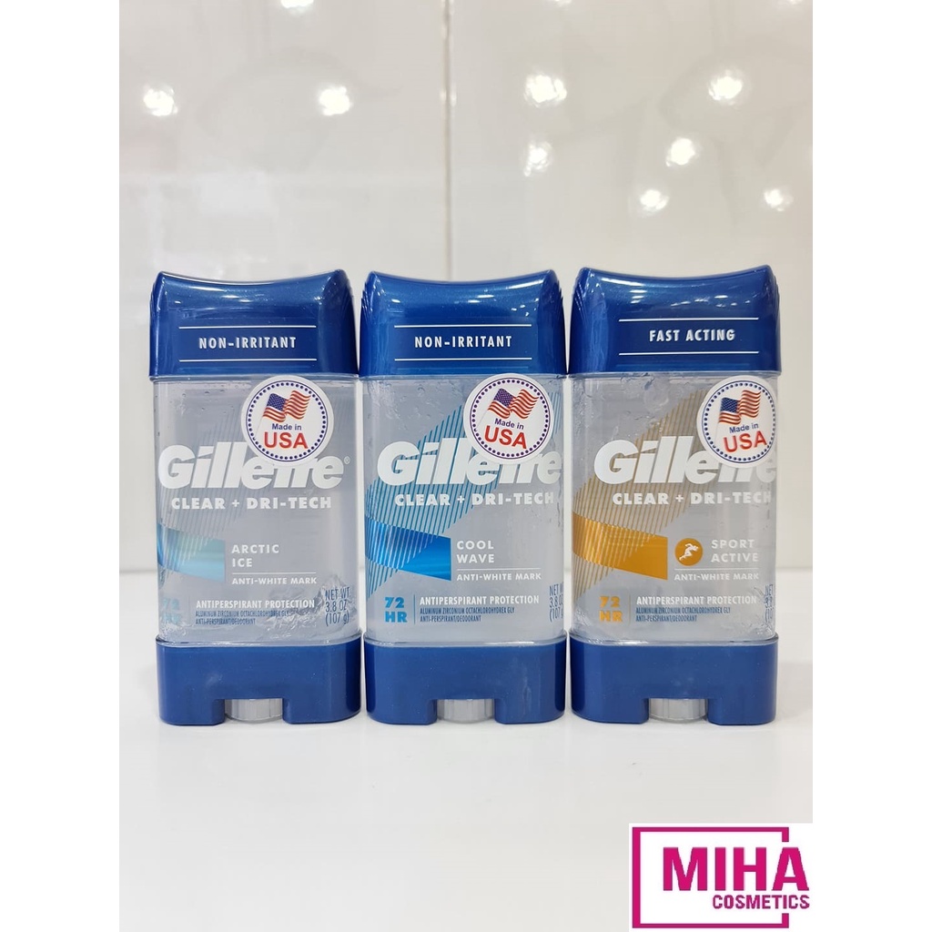 Lăn Khử Mùi Nam Dạng Gel Trong Suốt Gillette Clear Gel 107g USA