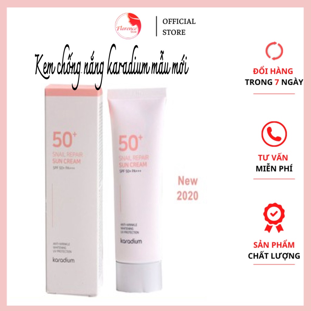 KEM CHỐNG NẮNG / KARADIUM / Kem Chống Nắng Nâng Tone Da Karadium Snail Repair Sun Cream SPF 50+ PA+++