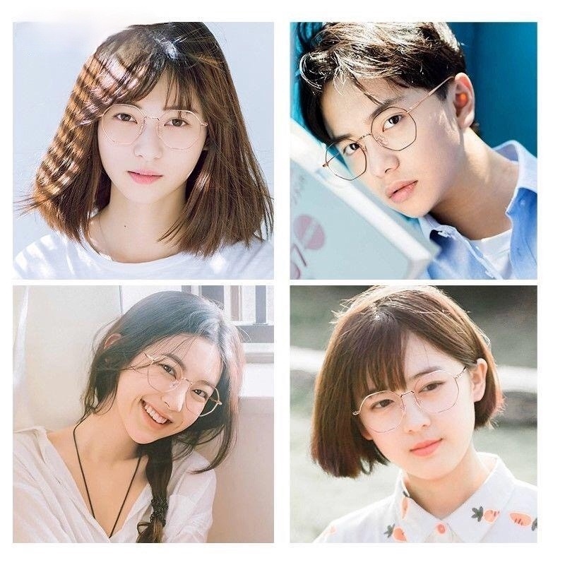 Kính mắt gọng kim loại tròng chống ánh sáng xanh thời trang dành cho cả nam và nữ