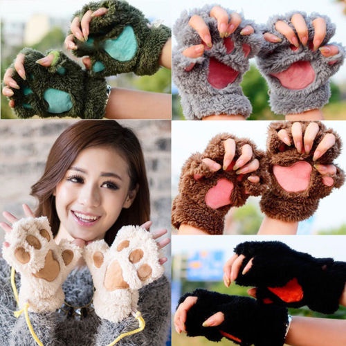 Găng tay hình chân mèo giữ ấm mùa đông dễ thương cho nữ