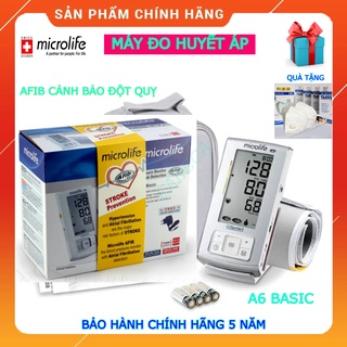 (HỎATỐC)Máy đo huyết áp bắp tay MICROLIFE A6 BASIC cảnh báo đột quỵ AFIB - Thụy Sỹ - Bảo hành 5 năm