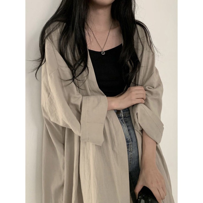 Áo khoác kiểu sơ mi tay dài dáng rộng phong cách Hàn Quốc thời trang dành cho nữ - HÀNG MỚI VỀ | BigBuy360 - bigbuy360.vn