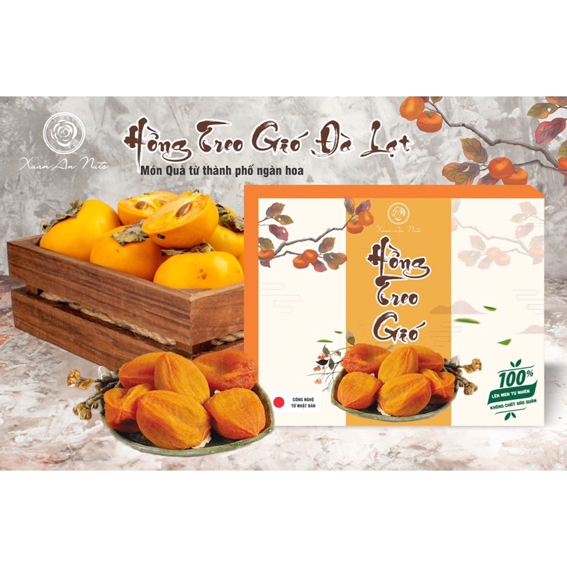 Hồng treo gió Đà Lạt chất lượng loại 1, rẻ. Công nghệ Nhật Bản, ko chất bảo quản