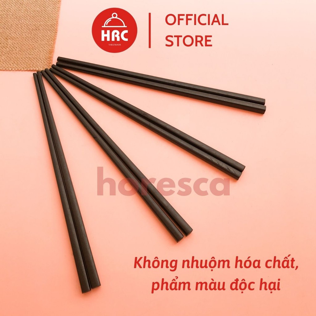 Đũa gỗ đen Khang Lộc Vượng (GIÁ RẺ) Đũa gỗ đầu vuông trơn vỉ 10 đôi