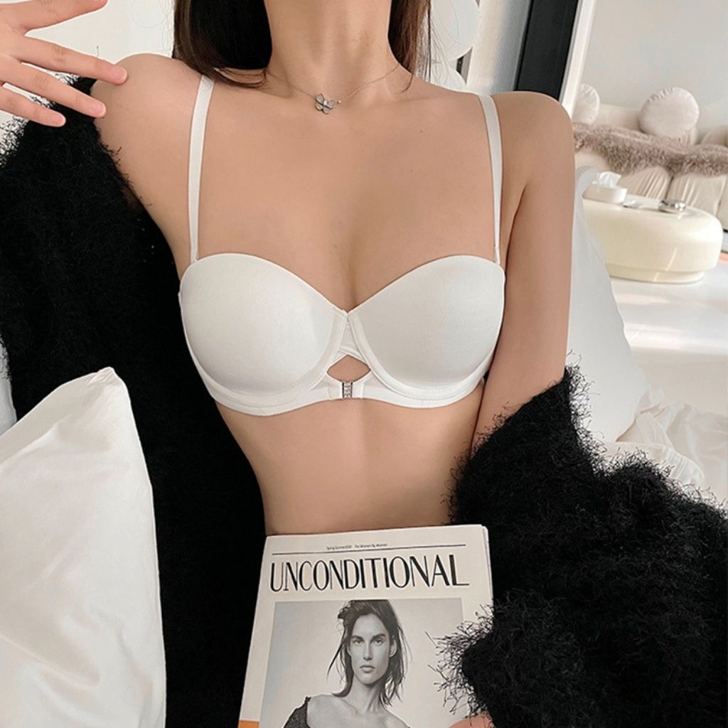 Áo ngực nữ đúc su không dây mềm mại thoáng mát, Áo lót nữ đệm mút mỏng có gọng nâng ngực tạo khe quyến rũ DOPICO A360