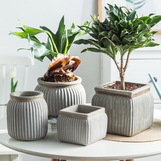 Chậu xi măng hình vuông cỡ lớn thiết kế sáng tạo phong cách bắc âu