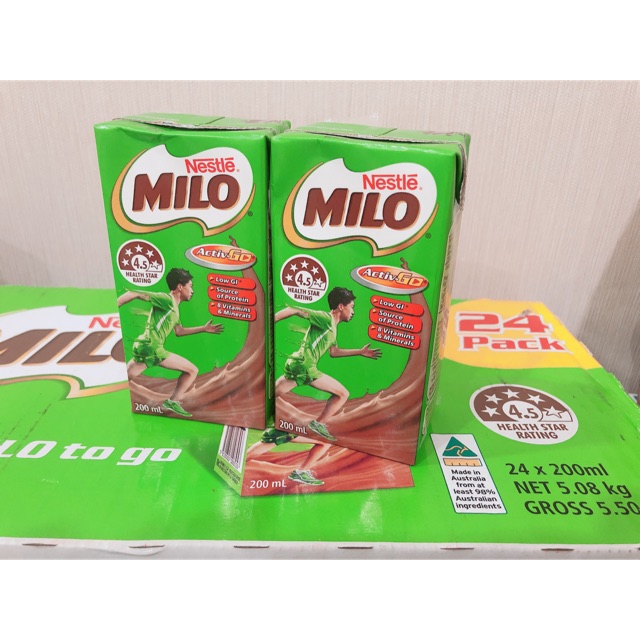 MILO ÚC 200ml TÁCH LẺ LỐC 6 HỘP
