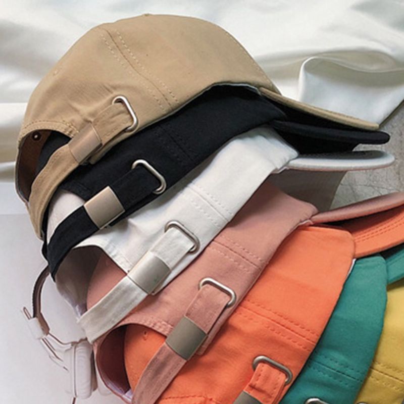 Xiangbao Mũ Lưỡi Trai Màu Trơn Thêu Chữ Có Thể Điều Chỉnh Cho Nam Nữ Chạy Bộ Ngoài Trời Cả Mùa