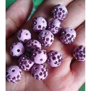 5viên đá gốm đính pha lê 10mm