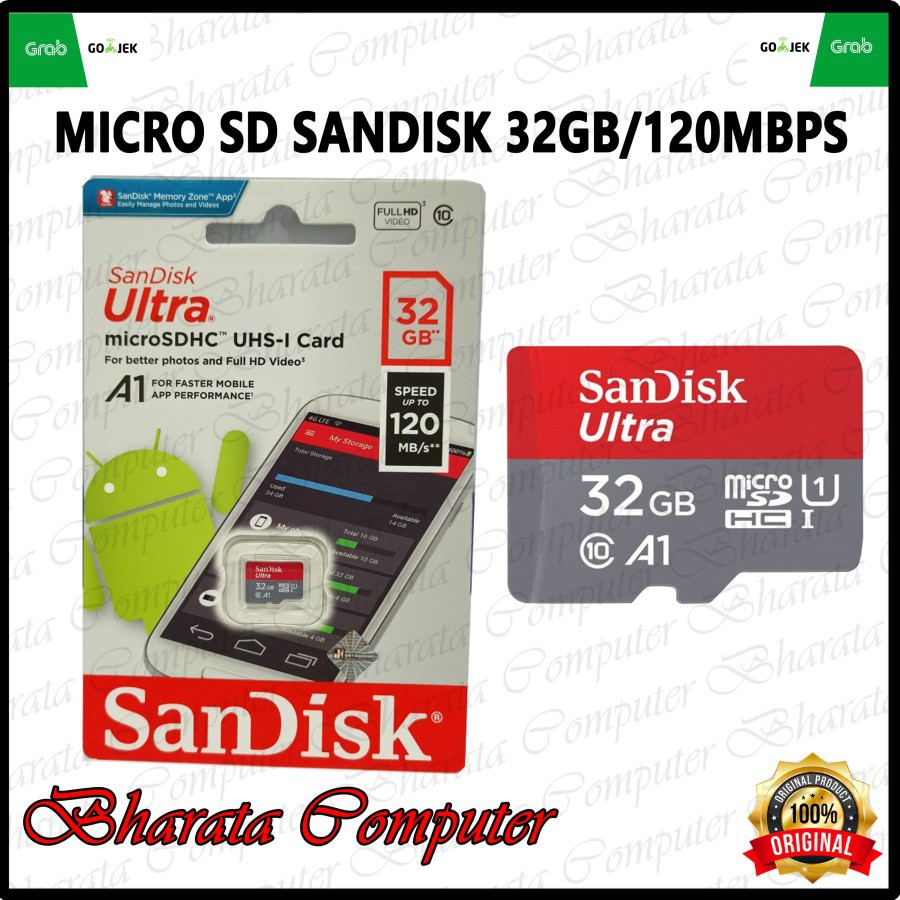 Thẻ Nhớ Micro Sd Sandisk Ultra 32gb 120mbps A1 32 Gb