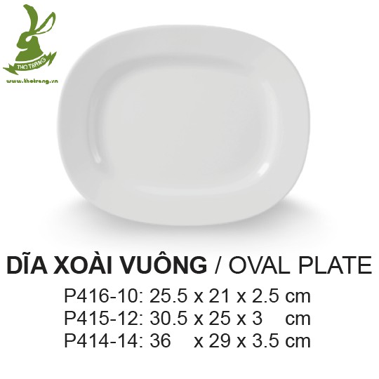 Dĩa xoài vuông bo cạnh màu trắng Srirthai Superware Thái Lan cao cấp