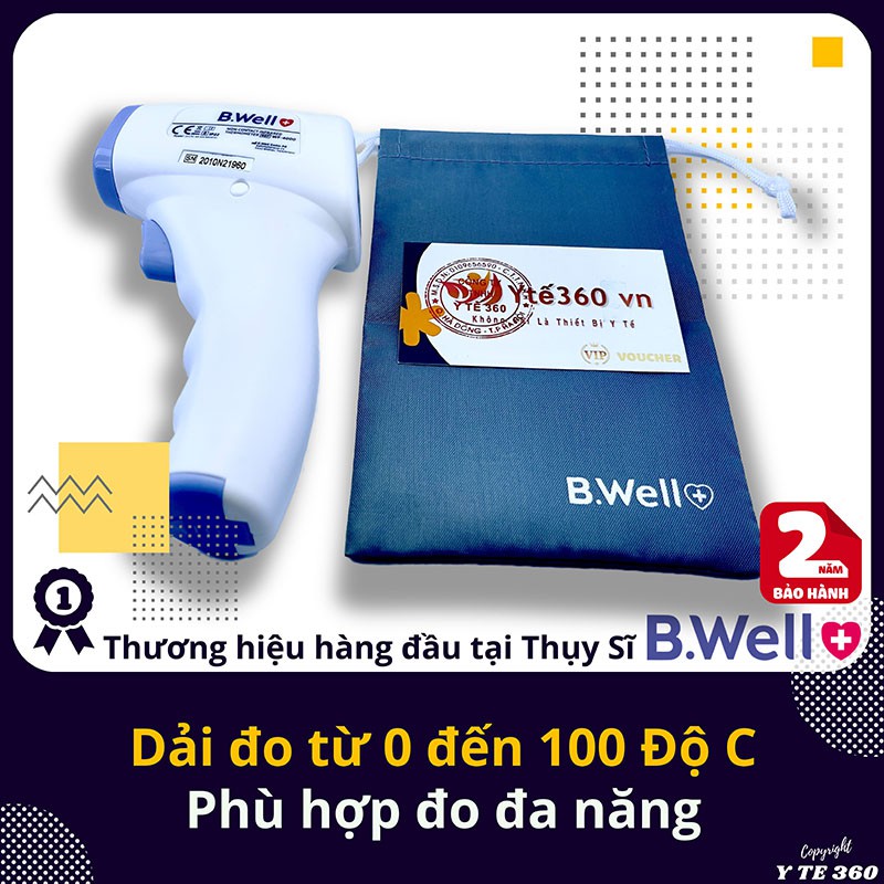 Nhiệt kế súng bắn điện tử hồng ngoại đo trán nhiệt độ cơ thể phòng nước thức ăn b.well wf 4000 - bwell y tế 360