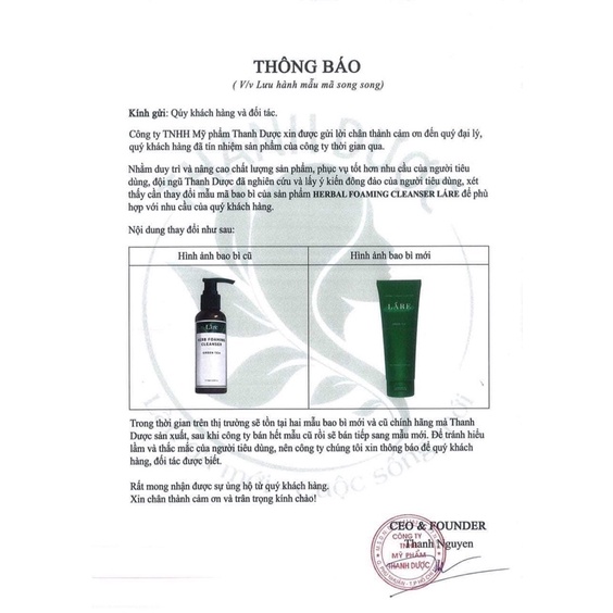 SỮA RỮA MẶT THẢO DƯỢC LÁRE AN TOÀN CHO MỌI LÀN DA | BigBuy360 - bigbuy360.vn