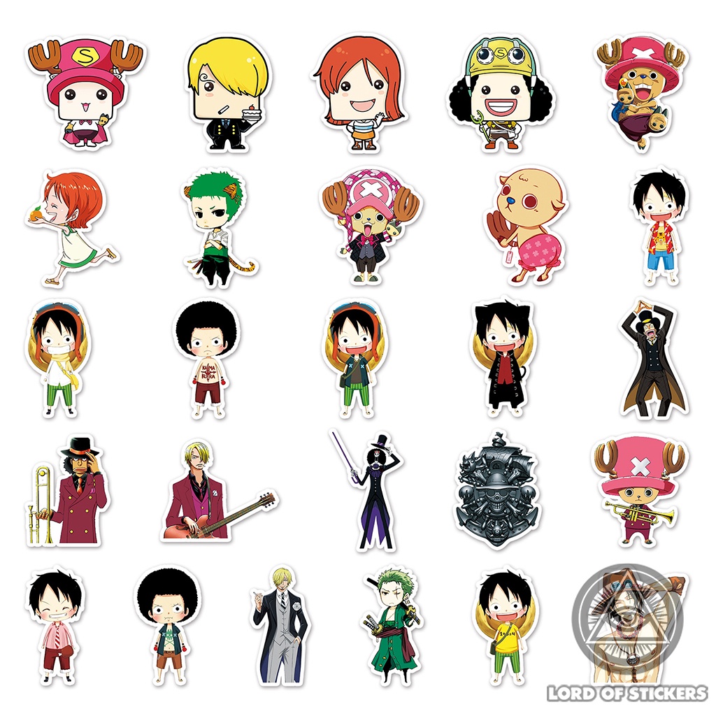 Set 56 Hình Dán Sticker One Piece Anime Manga Truyện Tranh Đảo Hải Tặc Chống Thấm Nước Dán Mũ Nón Bảo Hiểm, Laptop, Sổ