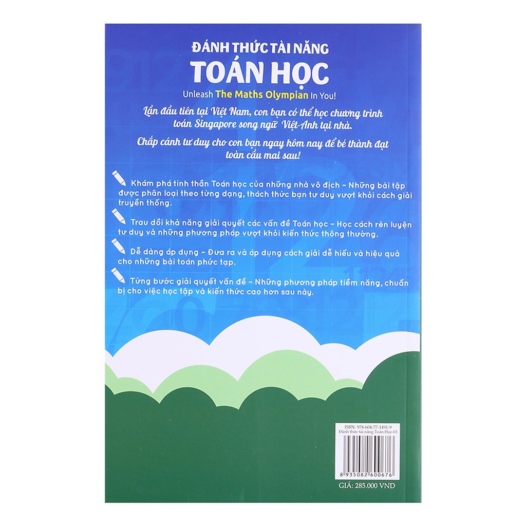 Sách: Đánh thức tài năng toán học 3 - toán lớp 3 và lớp 4 ( 9 - 10 tuổi )