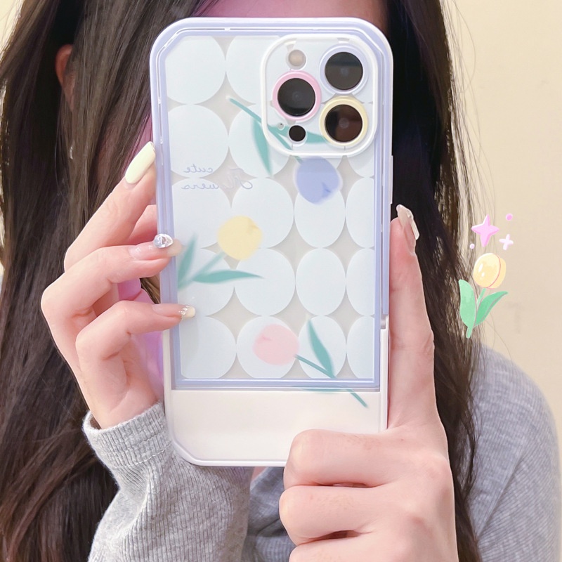 Ốp lưng iphoneỐp Điện Thoại  Kèm Giá Đỡ Tàng Hình Họa Tiết Hoạt Hình Dễ Thương Cho iphone 14 / 13Pro 12 / xs / 6 / 7 / 8PLUSDinuo case