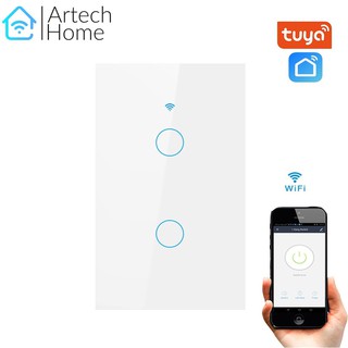 Công tắc TUYA smart cảm ứng 2 nút trắng (WIFI + RF)