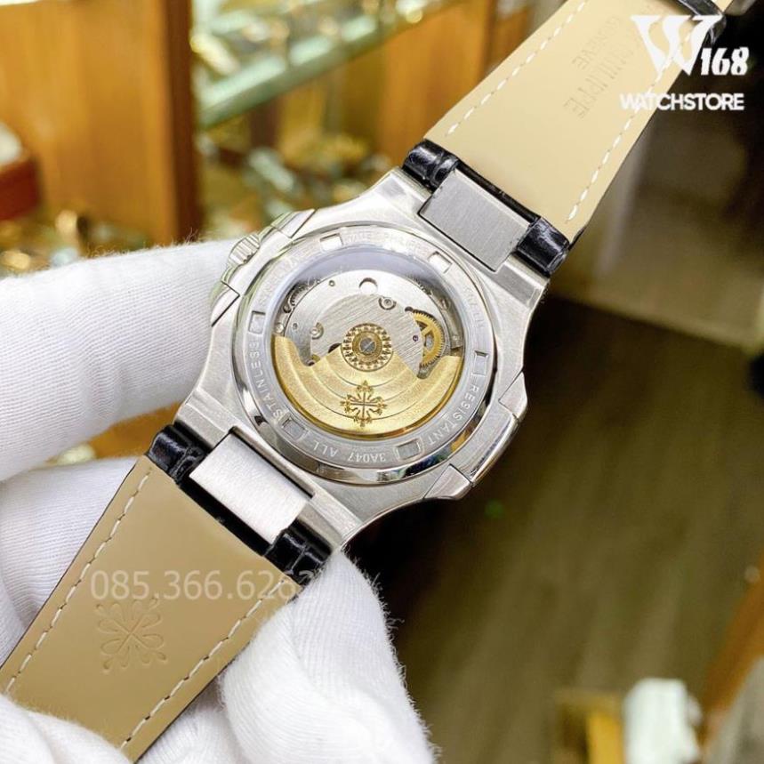 Đồng Hồ Nam PT Philip Cơ Automatic Nhật, Mặt Saphire 41-42mm mặt vuông viền đá 3 MÀU nổi bật, Chống Nước 5ATM