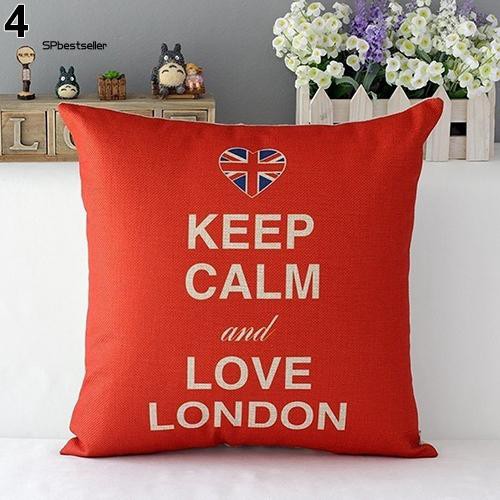 Vỏ gối sofa vải lanh in hình lá cờ các nước sáng tạo