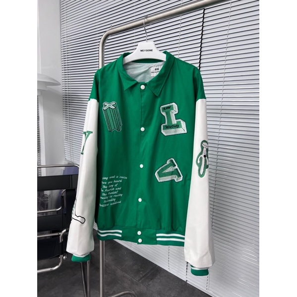 ÁO BOMBER TAY LV XANH ( có hình chụp thật