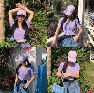 🦄 Áo croptop len tăm cộc tay 🦄