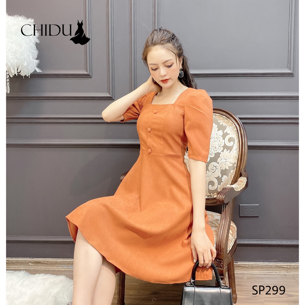 CHIDU váy công sở cổ vuông tay lỡ- SP299 | BigBuy360 - bigbuy360.vn