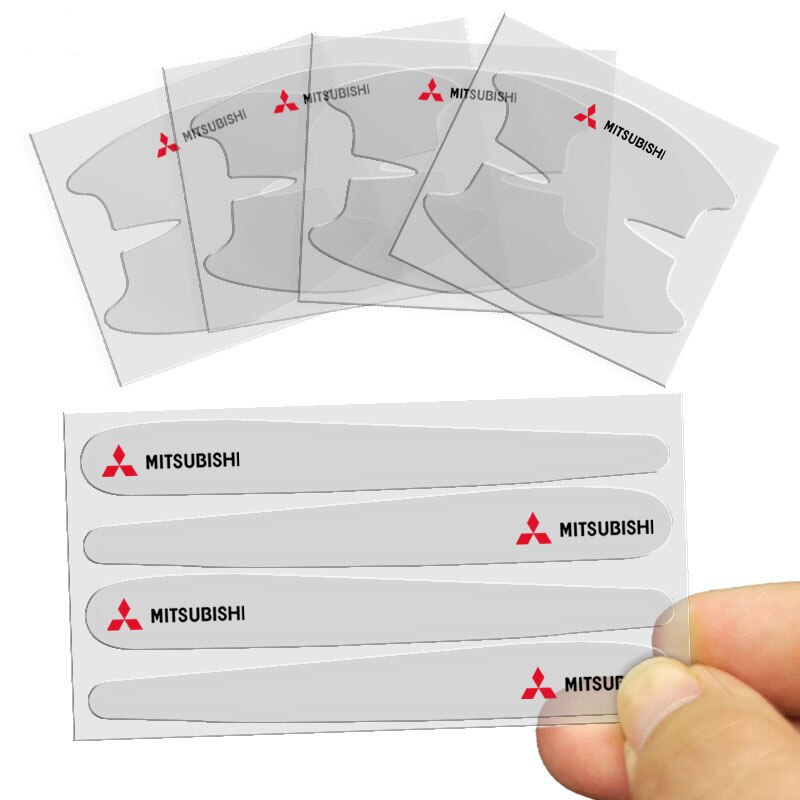 MITSUBISHI Set 8 Miếng Dán Trong Suốt Bảo Vệ Tay Cầm Cửa Xe Hơi Dành Cho Triton Storm Lancer Pajero Mirage