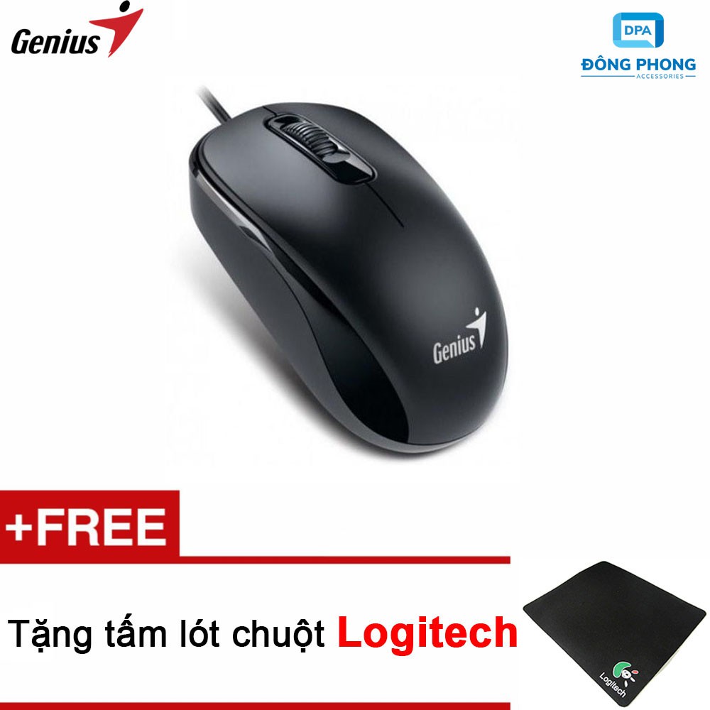 Combo Chuột Genius Có Dây Tặng Kèm Lót Chuột Cao Cấp