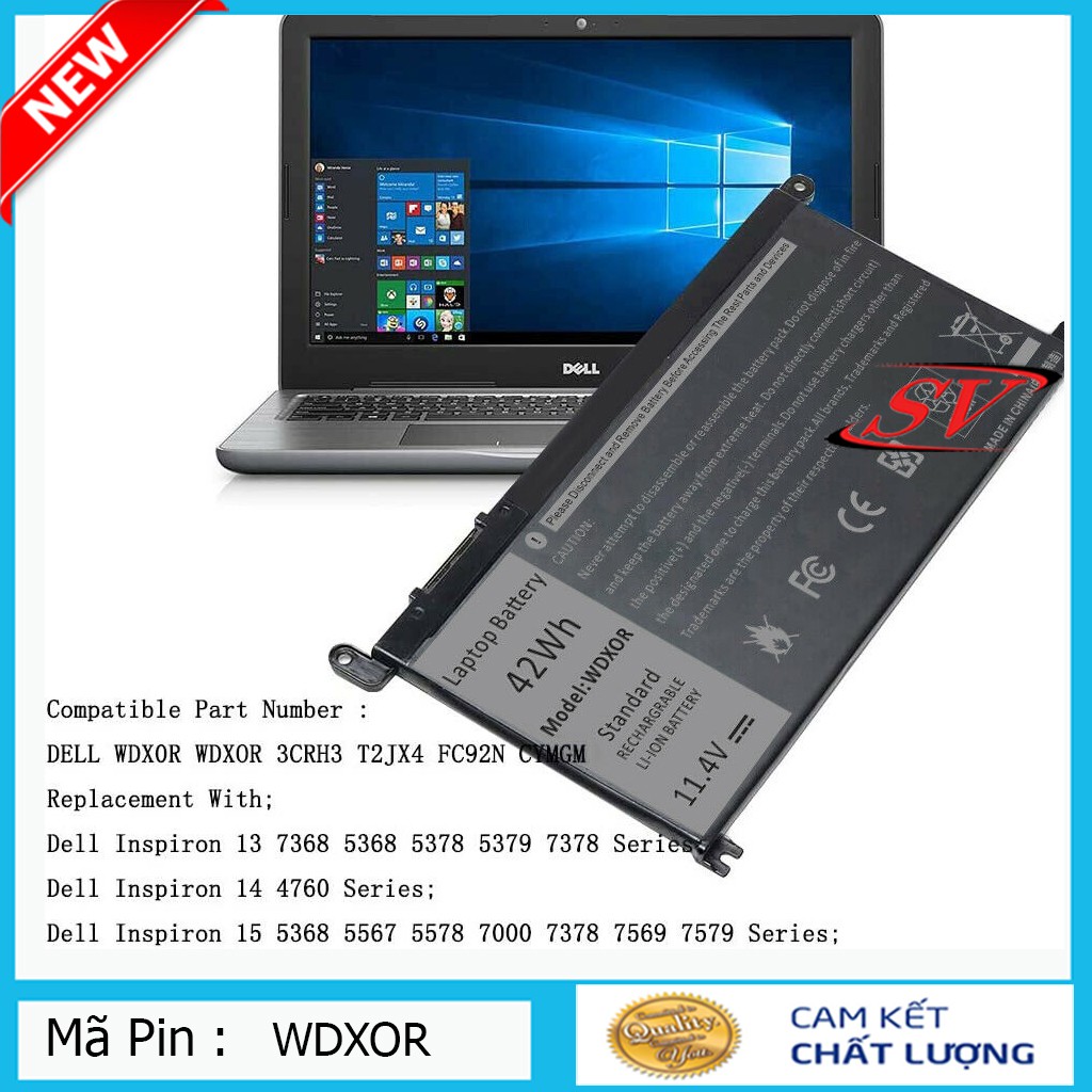 [PIN ZIN] Pin Laptop Dell Inspiron 15 7560 7569 7570 7572 7573 7580 7586 5565 5567 5568 5570 5575 5578 5579 5580 p25