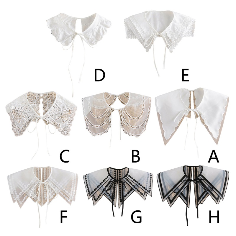 Khăn Choàng Cổ Vải Tuyn Phối Ren Giả Nhiều Lớp Thanh Lịch Cho Nữ