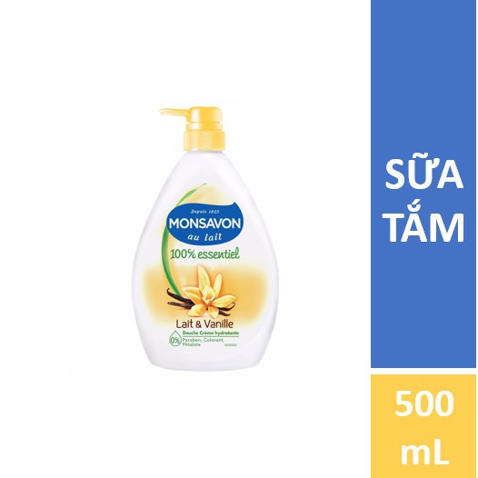 Sữa tắm dưỡng ẩm Monsavon chiết xuất sữa và hoa vani 1000ml