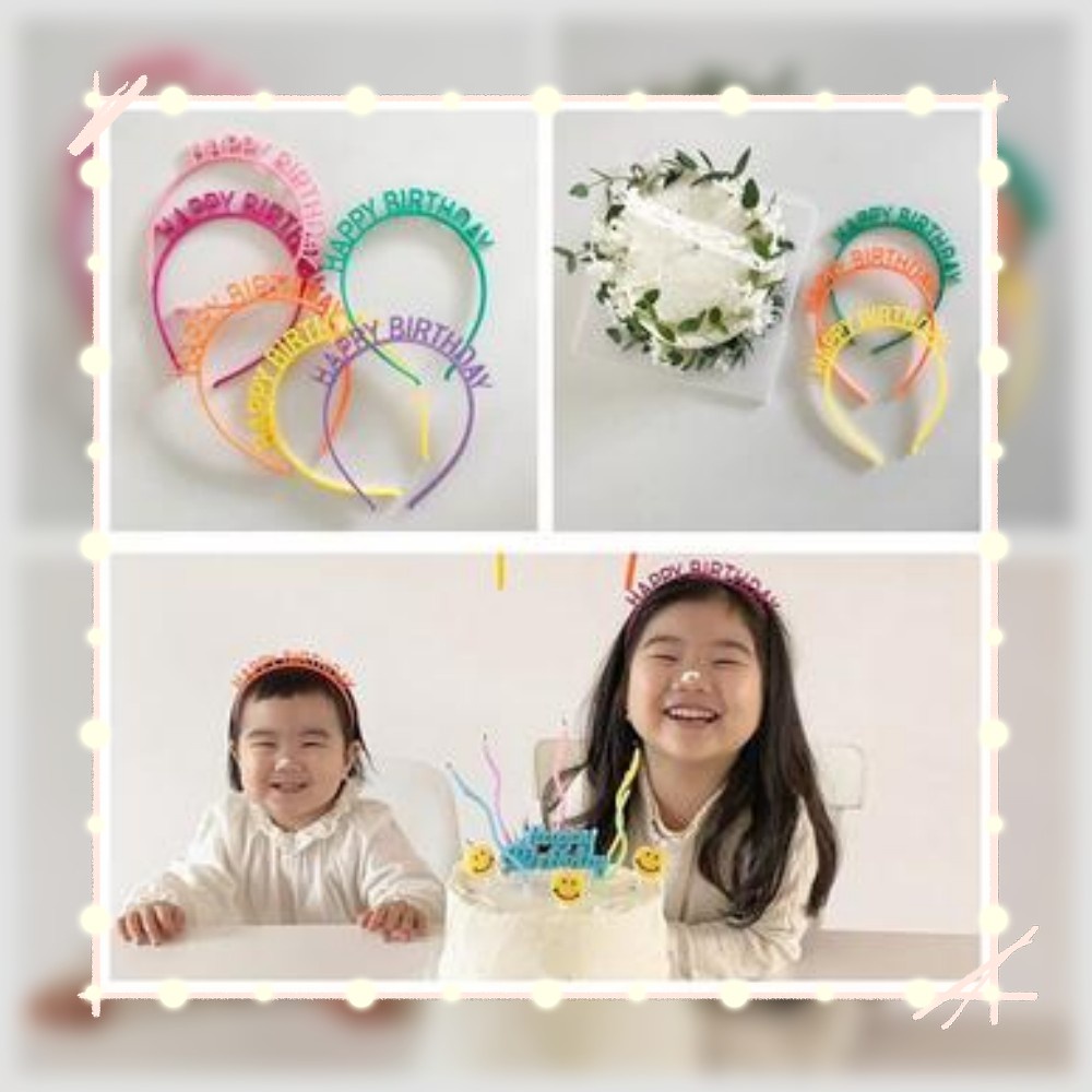 Băng Đô In Chữ Happy Birthday Dễ Thương Dùng Làm Phụ Kiện Chụp Ảnh Cho Bé Gái