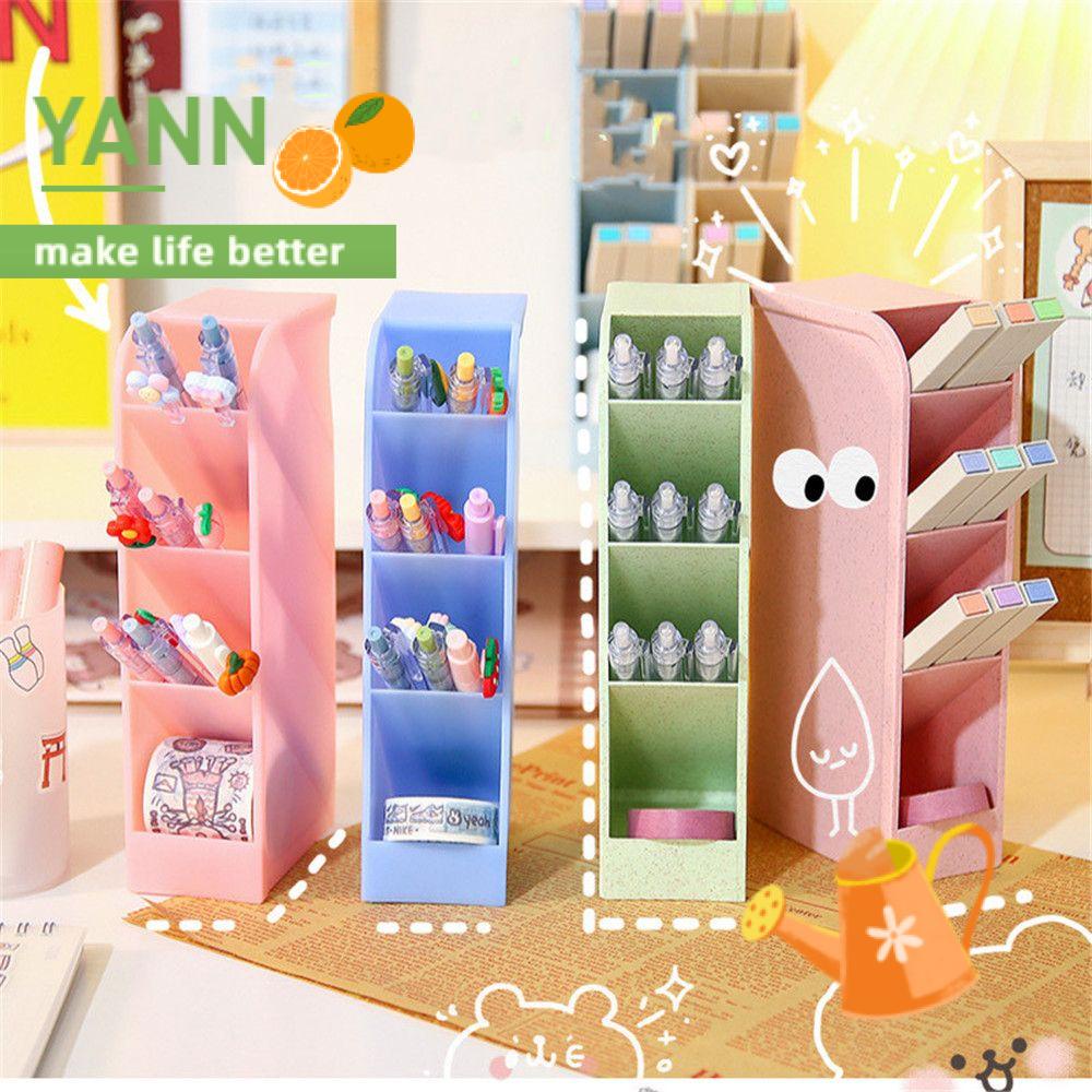 Hộp đựng bút/ cọ trang điểm/ son môi 4 ngăn phong cách Hàn Quốc đơn giản đa năng cho nữ