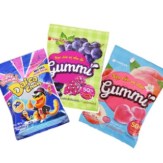 Kẹo dẻo Gummi vị đào/ nho/ trái cây 55g