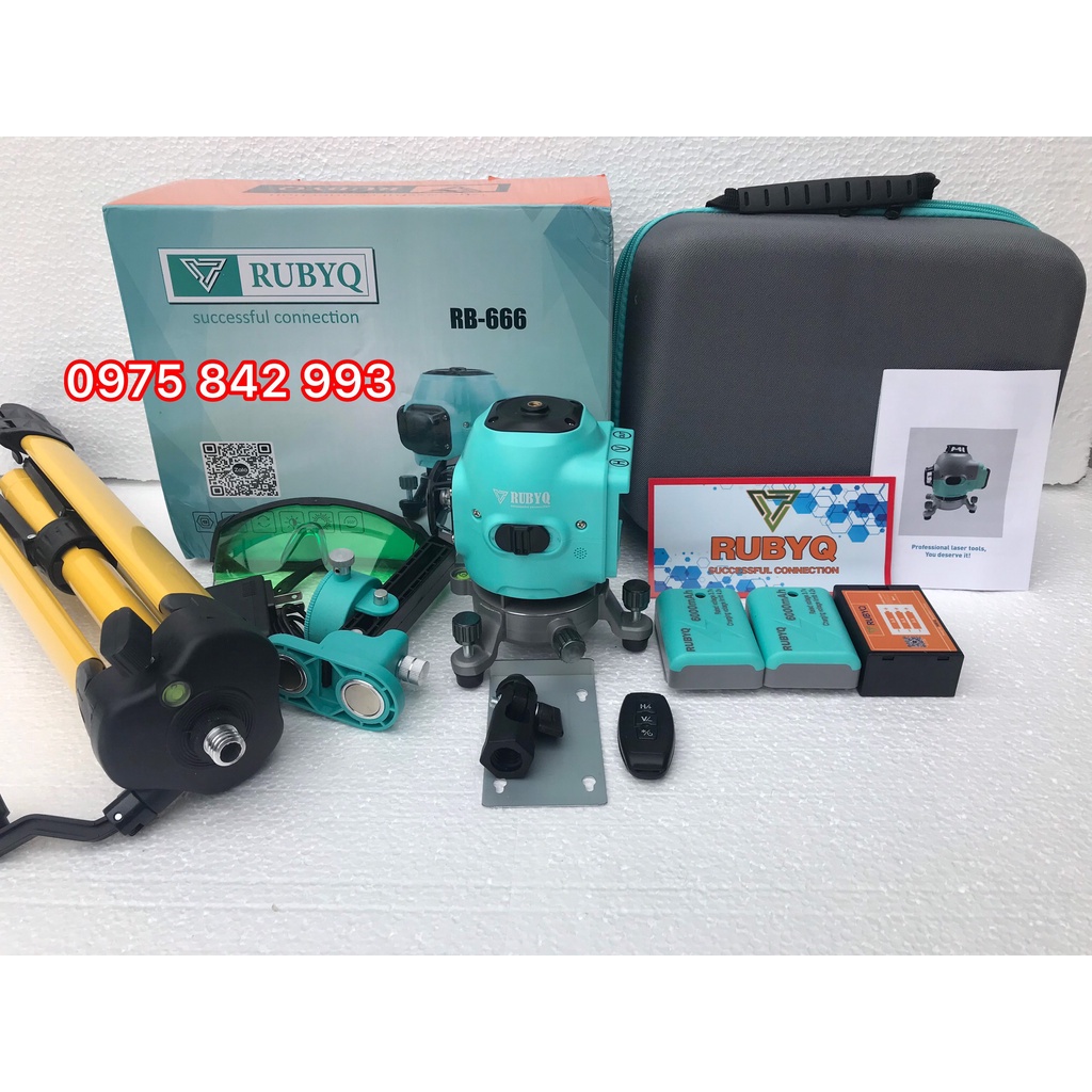 Máy cân mực 12 tia 360 RUBYQ-666 chính hãng, bảo hành 12 tháng
