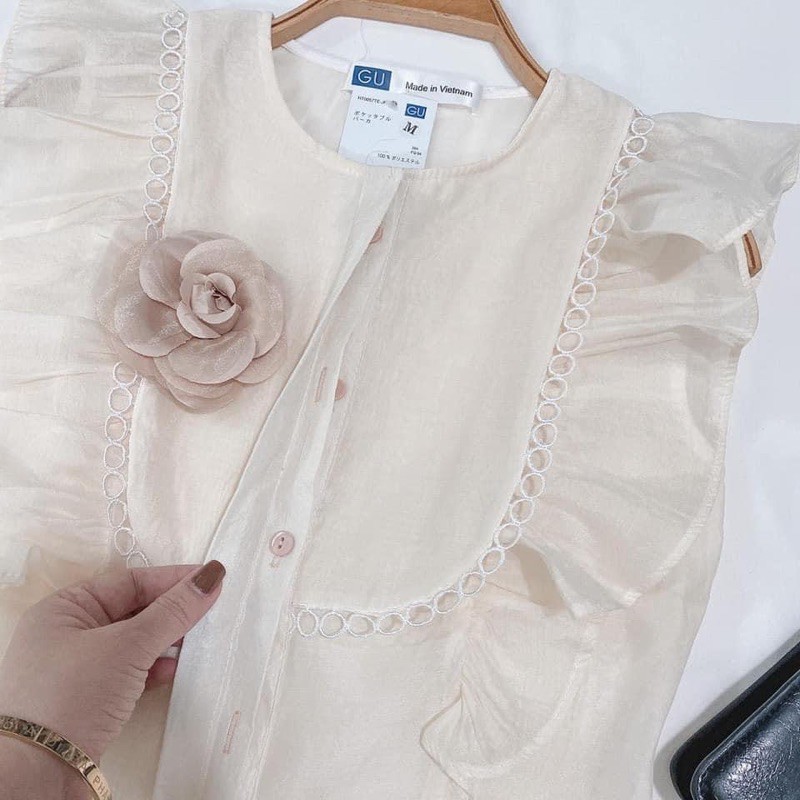 [Mã WASKT304 giảm 15% tối đa 30K đơn 99K] ÁO VOAN GUU TAG HOA CÁNH TIÊN SƠ MI | BigBuy360 - bigbuy360.vn